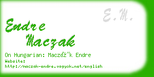 endre maczak business card